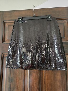 J. Crew Black Sequin Mini Skirt